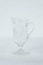 Load image into Gallery viewer, Vintage Pressed Glass Cream Pitcher Floral Pedestal Creamer