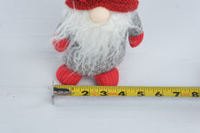 Load image into Gallery viewer, Christmas Gnome Plush Red Knit Hat Gray Body White Beard Holiday Decor 10 Inch