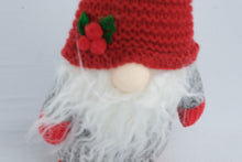 Load image into Gallery viewer, Christmas Gnome Plush Red Knit Hat Gray Body White Beard Holiday Decor 10 Inch