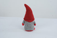 Load image into Gallery viewer, Christmas Gnome Plush Red Knit Hat Gray Body White Beard Holiday Decor 10 Inch
