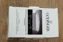 Load image into Gallery viewer, Godinger 2-Quart Rectangular Covered Porcelain Baker with Chrome Serving Rack – New in Box