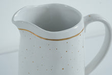 Load image into Gallery viewer, Mud Pie “Gold Believe” Christmas Pitcher – Holiday Ceramic Serveware
