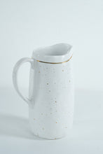 Load image into Gallery viewer, Mud Pie “Gold Believe” Christmas Pitcher – Holiday Ceramic Serveware