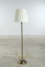 Load image into Gallery viewer, Antique Brass Finish Floor Lamp with Pleated Shade Traditional Reading Light