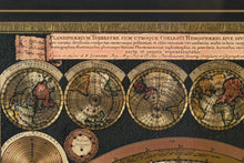 Load image into Gallery viewer, Double Hemisphere Celestial Terrestrial World Map Print Framed