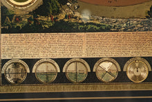 Load image into Gallery viewer, Double Hemisphere Celestial Terrestrial World Map Print Framed