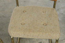 Load image into Gallery viewer, Set of 4 Vintage 1970s Rattan and Brass Cantilever Dining Chairs | Palm Beach Regency