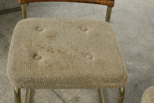 Load image into Gallery viewer, Set of 4 Vintage 1970s Rattan and Brass Cantilever Dining Chairs | Palm Beach Regency