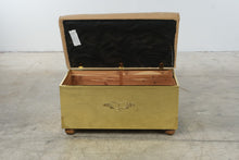 Load image into Gallery viewer, Brass Clad Cedar Lined Storage Bench with Upholstered Top