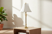Load image into Gallery viewer, Polished Brass Table Lamp Traditional Style with White Shade