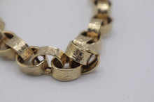 Load image into Gallery viewer, Gold Tone Engraved Chunky Link Statement Necklace Scroll Design