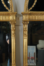 Load image into Gallery viewer, Pair of Decorative Arts Inc Gilt Arched Windowpane Wall Mirrors