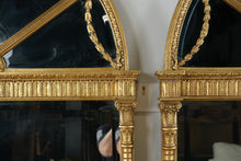 Load image into Gallery viewer, Pair of Decorative Arts Inc Gilt Arched Windowpane Wall Mirrors