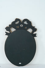 Load image into Gallery viewer, Gold Gilt Oval Wall Mirror Ribbon Bow Frame Hollywood Regency Style