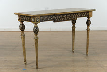 Load image into Gallery viewer, Regency-Inspired Carved Console Table with Gold Accents