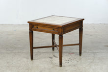 Load image into Gallery viewer, Gordon’s Inc. Mid-Century Walnut and Travertine Side Table with Drawer
