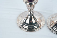 Load image into Gallery viewer, Gorham EP YC3000 Silver Plate Candlesticks Pair Classic Taper Candle Holders