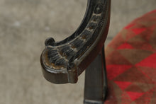 Load image into Gallery viewer, Vintage Renaissance Revival Carved High Back Armchair with Geometric Upholstery
