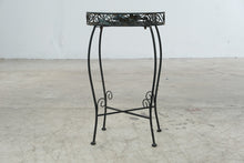 Load image into Gallery viewer, Wrought Iron Grape Vine Plant Stand Glass Top Tuscan Wine Decor 23 Inch