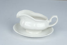 Load image into Gallery viewer, Johnson Brothers White Gravy Boat and Underplate Made in England Scalloped
