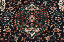 Load image into Gallery viewer, Persian-Style Area Rug with Fringe – Navy, Ivory & Red Medallion Rug – 68" x 92"
