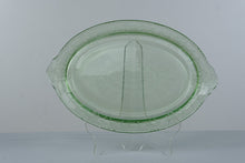 Load image into Gallery viewer, Anchor Hocking Cameo Ballerina Green Depression Glass Oval Platter 1930s 12 Inch