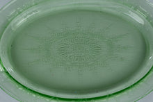 Load image into Gallery viewer, Anchor Hocking Cameo Ballerina Green Depression Glass Oval Platter 1930s 12 Inch