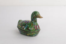 Load image into Gallery viewer, Chinese Antique Cloisonne Enameled Lidded Duck Box - #1