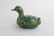 Load image into Gallery viewer, Chinese Antique Cloisonne Enameled Lidded Duck Box - #1