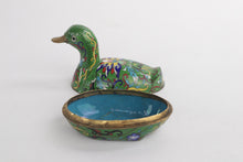 Load image into Gallery viewer, Chinese Antique Cloisonne Enameled Lidded Duck Box - #1