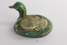 Load image into Gallery viewer, Chinese Antique Cloisonne Enameled Lidded Duck Box - #1