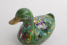 Load image into Gallery viewer, Chinese Antique Cloisonne Enameled Lidded Duck Box - #1
