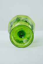 Load image into Gallery viewer, Footed Green Glass Candy Bowl / Compote - Grape & Leaf Design