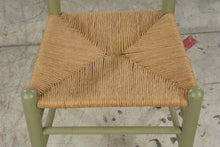 Load image into Gallery viewer, Vintage Italian Style Green Ladder Back Rush Seat Side Chair
