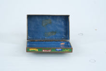 Load image into Gallery viewer, Chinese Cloisonne Enamel Trinket Box Green Floral Design Carved Stone Inset