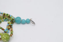 Load image into Gallery viewer, Multicolor Glass Bead Multi Strand Statement Necklace Turquoise Green Red