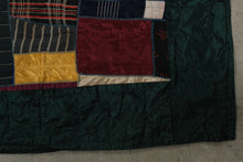 Load image into Gallery viewer, Crazy Quilt Patchwork Throw Multicolor Embroidered Textile 59 x 79