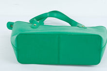 Load image into Gallery viewer, Lauren Ralph Lauren LXVII Green Leather Tote Bag Stirrup Charm