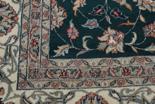Load image into Gallery viewer, Large Persian-Style Wool Rug – 8.9’ x 12’ – Green with Ivory Border & Floral Motif