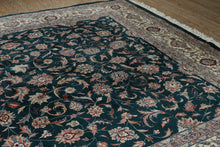 Load image into Gallery viewer, Large Persian-Style Wool Rug – 8.9’ x 12’ – Green with Ivory Border & Floral Motif