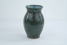 Load image into Gallery viewer, Signed Studio Pottery Vase Blue Green Speckled Glaze Handmade 7 5 Inch