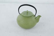 Load image into Gallery viewer, Green Ceramic Teapot with Stainless Steel Infuser β Textured Hobnail Style