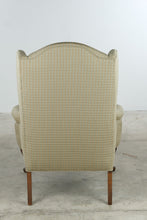 Load image into Gallery viewer, Traditional Wingback Lounge Chair with Green Plaid Upholstery and Queen Anne Legs
