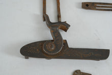 Load image into Gallery viewer, Antique Percussion Sidelock Gun Lock Assembly Engraved Hammer Parts Lot