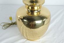 Load image into Gallery viewer, Hollywood Regency Hammered Brass Ginger Jar Table Lamp Large