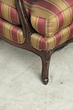Load image into Gallery viewer, Pair of Hancock and Moore Mahogany Lounge Chairs with Striped Upholstery