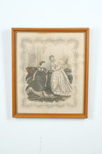 Load image into Gallery viewer, Hand-Colored Godey’s Fashion Print – H40447 (Victorian Ladies Scene #1)