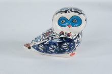 Load image into Gallery viewer, Hand Painted Ceramic Owl Figurine Floral Folk Art Signed Handmade