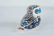 Load image into Gallery viewer, Hand Painted Ceramic Owl Figurine Floral Folk Art Signed Handmade