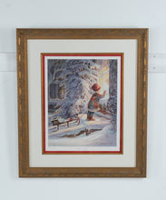 Load image into Gallery viewer, Hand in Hand by Trisha Romance – Limited Edition Signed & Numbered Print (586/10,000) – 24.25" x 29" Framed Winter Scene